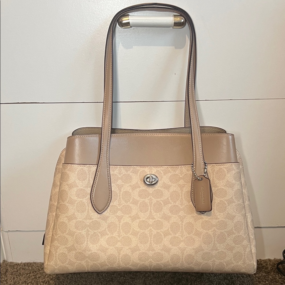 Coach Beige and Tan Shoulder Bag